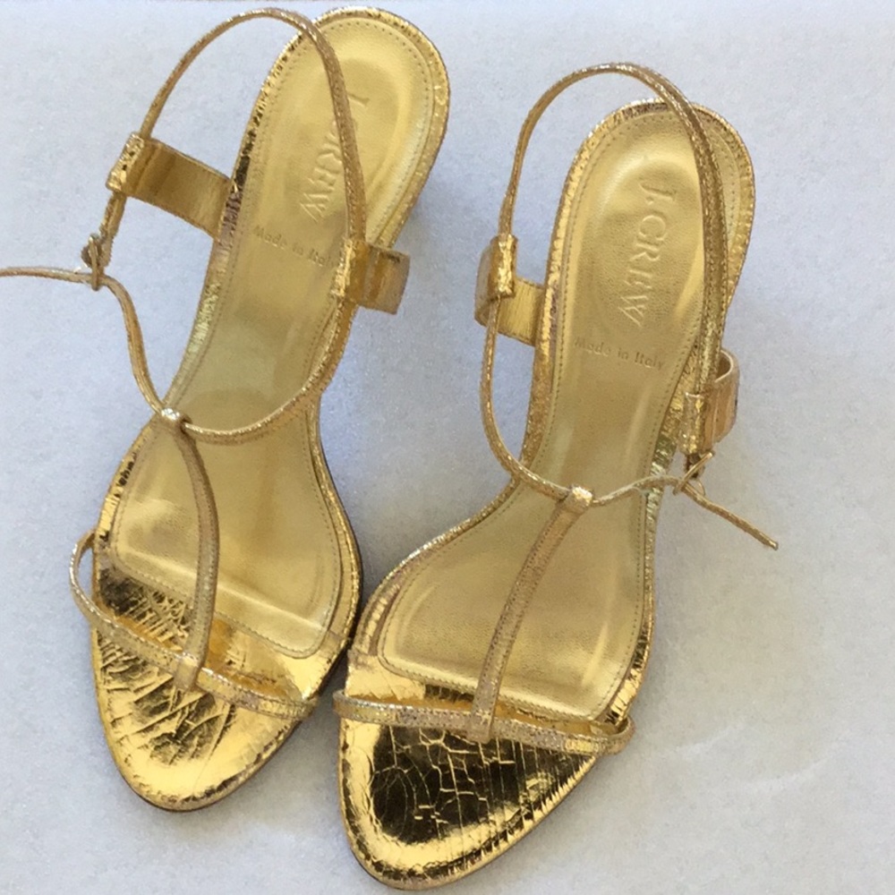 J.CREW GOLD SANDALS